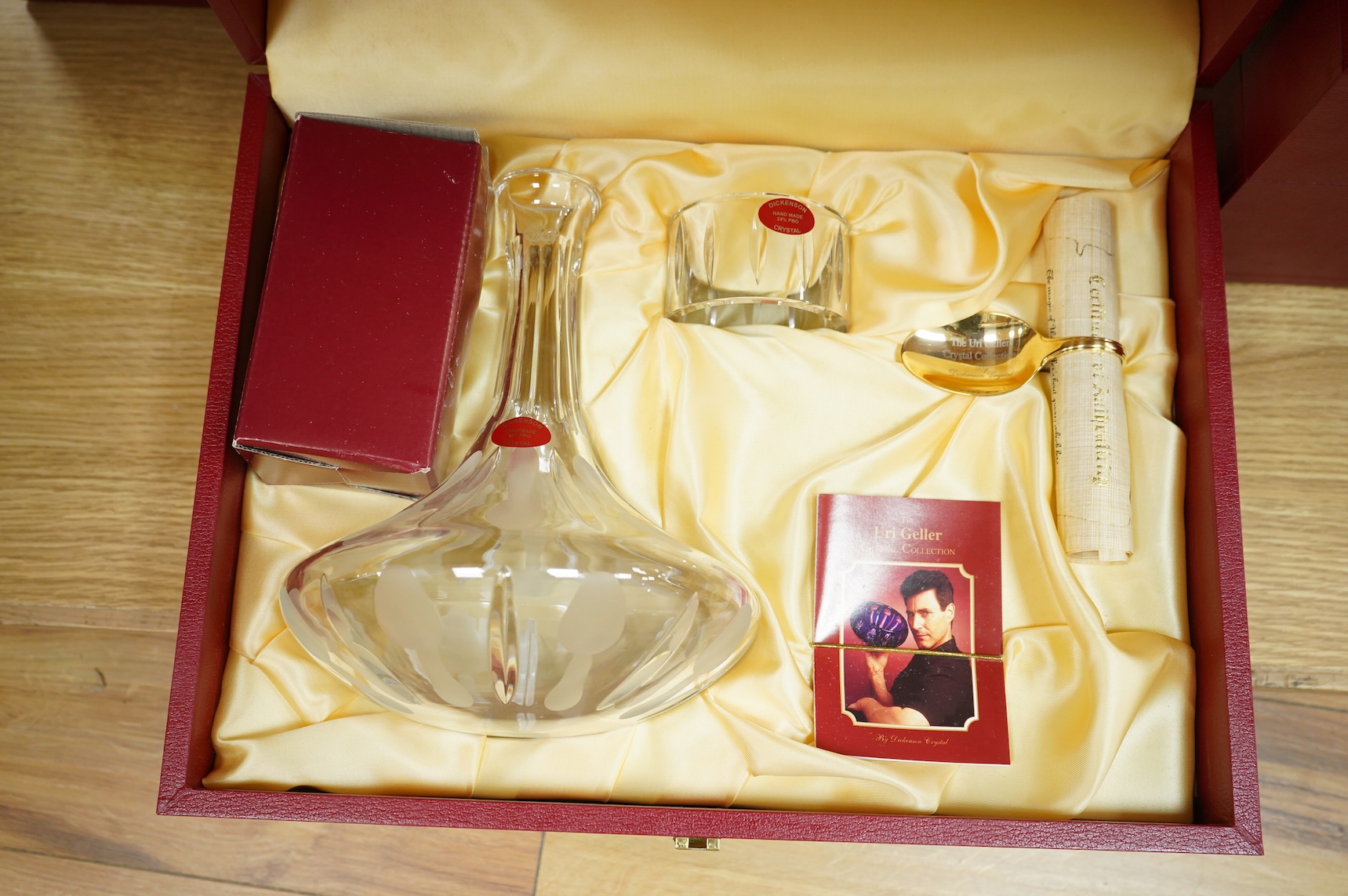 The Uri Geller Crystal Collection - three cased sets by Dickenson Crystal